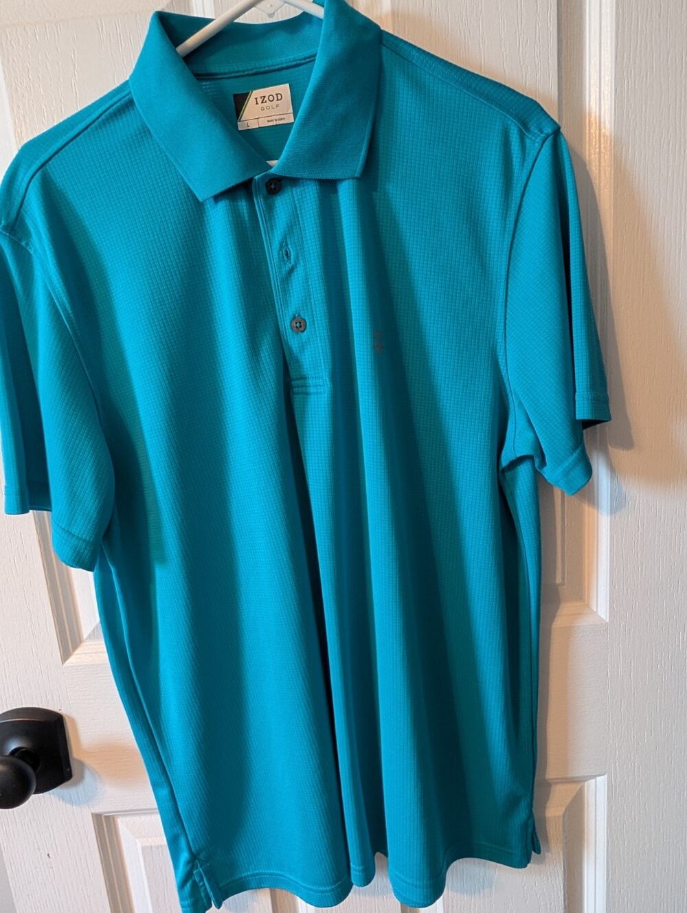 IZOD Mens Polo Golf Shirt Large Bright Blue